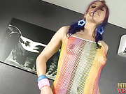 Horny TS Kelli fingering her butt