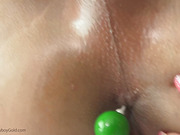 Asian tranny gets toys in her tight ass