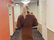 Hot blonde shemale escort takes monster black dick balls deep