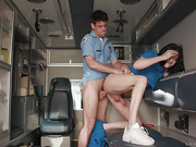 TS nurse Bailey Archer gets fucked in the ambulance