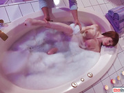 Trans wife Izzy Wilde bathed and analed