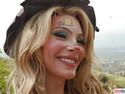 Tgirl scarecrow Ariel Demure has a boner