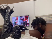 Ebony TS maid gets fucked and facialed by fat black man