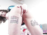 Busty shemale Aphrodite Adams gets fucked and facialed in POV