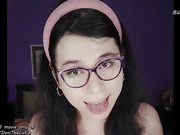 hot tgirl holds a dildo in her tight ass