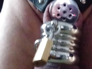 metal negative chastity with heavy rings and locks