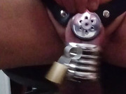 metal negative chastity with heavy rings and locks
