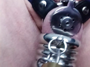 metal negative chastity with heavy rings and locks
