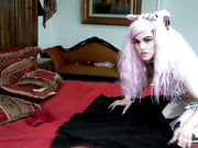 Naughty shemale cowgirl Nyxi fucked bareback