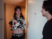 Cute tgirl next door gets hardcore raw anal pounding