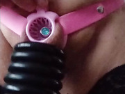 new chastity fish basket pink with penis plug in piss hole 2