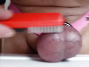 new chastity fish basket pink with penis plug in piss hole 3