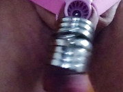 new chastity fish basket plug in the urethra heavy metal rings on the