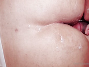 Submissive Asian ladyboy in bondage loves getting dominated