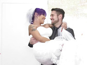 Virgin shemale bride barebacked on her wedding night