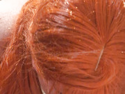 Horny redhead gay crossdresser fucks dildo