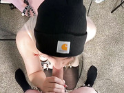 Beautiful TS blondie barebacked by her redhead trans GF