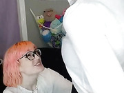 Cute young tgirls blowjob and footjob