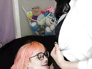 Cute young tgirls blowjob and footjob