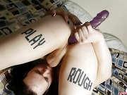 Canadian tgirl Aurora Avale self sucking and ass toying