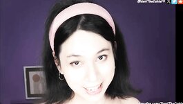 cute tgirl DaniTheCutie painfully fucks herself with a weird dildo