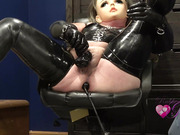 Kinky TS Plugs Her Sissy Ass In Rubber And Cums