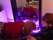 Latex tgirl fucked hard by her ginger trans girlfriend