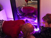 Latex tgirl fucked hard by her ginger trans girlfriend