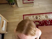 Amateur shemale sucks and takes big white cock