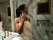 Hung tranny dominates husband in front of his wife