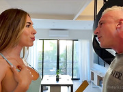 Classy tgirl gets hard fucked by a big stud to orgasm