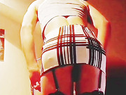 myself stripping and then riding my dildo