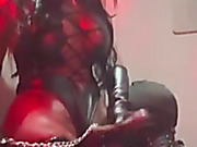 Black shemale mistress with big ass dominates her boytoy
