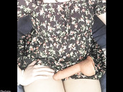 Pretty lil tranny DaniTheCutie holds a thick dildo in her tight ass