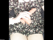 Pretty lil tranny DaniTheCutie holds a thick dildo in her tight ass