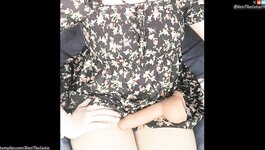 Pretty lil tranny DaniTheCutie holds a thick dildo in her tight ass