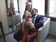 Stunning tgirl fucked by the boss after the Christmas party