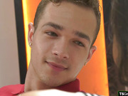 Asian tgirl Cheerleader analed by jock