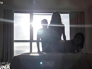 Young couple hire a T-girl escort for a hotel threesome