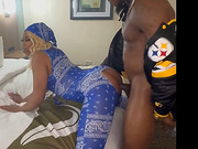 Ebony trans babe in lycra fucked by a BBC