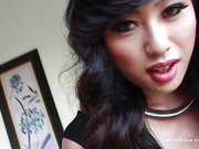 Pretty TS pornstar Venus Lux strokes and cums over her heels