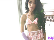 Ladyboy teen gets big hard pecker in her ass after a blowjob