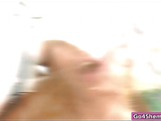 Small tits tranny Bianca Hills anal pounded and facialed