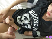 Ladyboy cutie from Thailand POV blowjob and handjob action