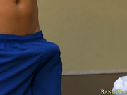 Stunning big boobs shemale Priscila Scaren gets anal railed