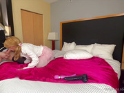 Shemale maid fucks sissy crossdresser in a hotel room