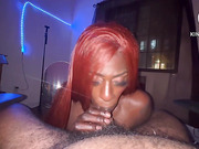 Bust a nut on busty black tranny