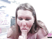 Chubby shemale with tiny cock Gwen Violet pounded in POV