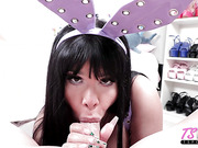 Hube boobs small cock mature trans gets fucked in POV