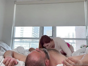 Chubby redhead shemale fucked and creampied by her husband